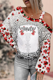 Yahweh Christian Jesus Bible Print Off-Shoulder Blouse