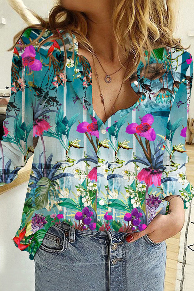 Floral Paintings Long Shirt