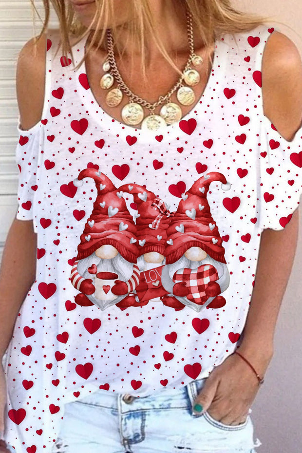 Love Gnomes Cold Shoulder T-shirt