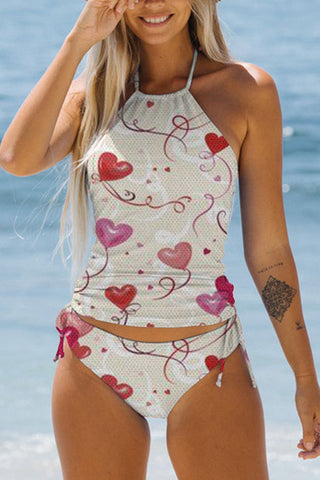Pink Love Heart Balloons Bikini Swimsuit