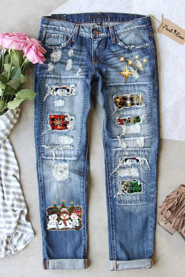 Christmas Snowman Jeans