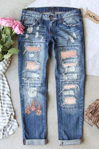 Love Gnome Ripped Jeans