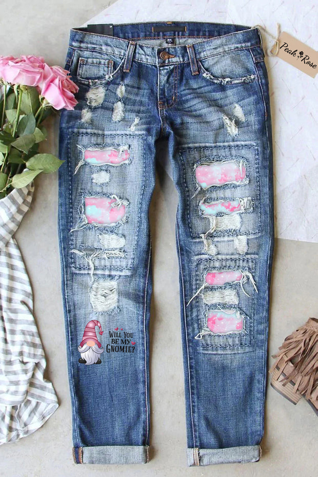 My Gnome Ripped Denim Jeans