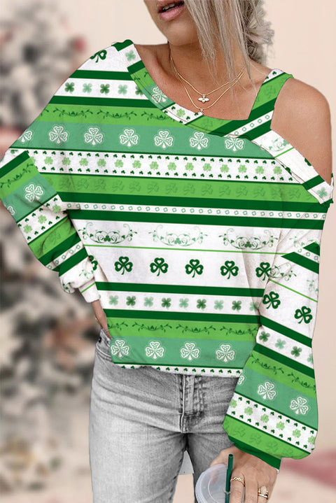 St. Patrick's Day Off-shoulder Blouse