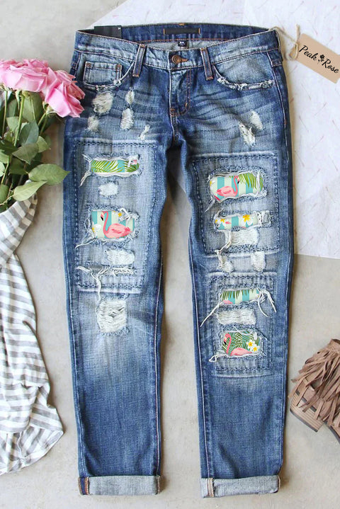 Flamingos Ripped Denim Jeans