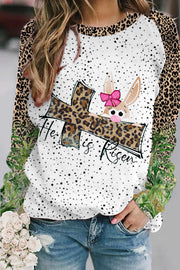 Easter Day He Is Risen Leopard Sweatshirt