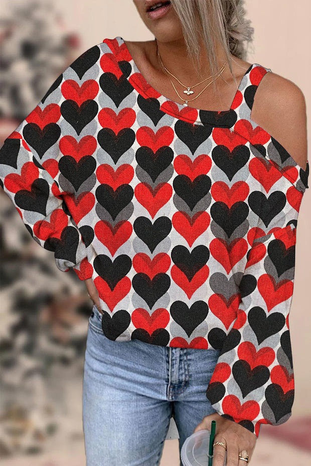 Love Heart Off-shoulder Blouse