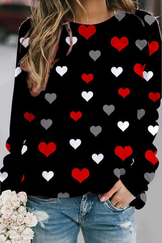 Love Heart Pattern Sweatshirt