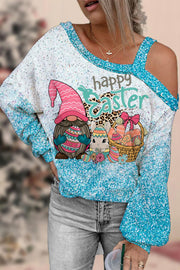 Happy Easter Gnomies Bunny Eggs Off-Shoulder Blouse