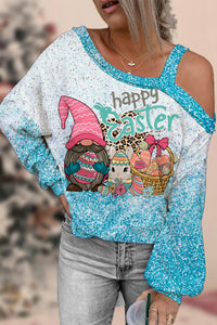 Happy Easter Gnomies Bunny Eggs Off-Shoulder Blouse