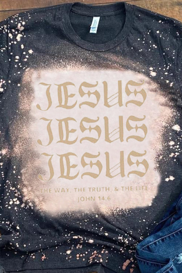 Jesus Bible Verse Christian Round Neck Short Sleeve T-shirt