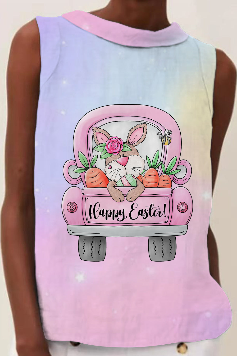 Happy Easter Bunny Carrot Trucks High Neck Tank