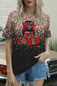 Loved Mama Ombre Glitter T-shirt