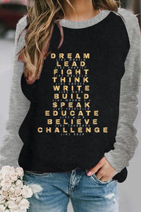 Dream Lead Fight Think Write Black Woman Sweatshirt
