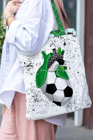 Soccer Heart Print Tote Bag