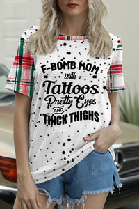 Kariertes T-Shirt der F-Bombe-Mutter