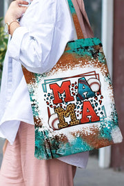 Casual Western Rhinestone Leopard Baseball Mama Tote Bag