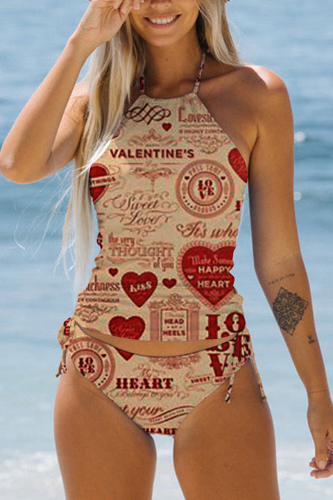 Happy Valentine's Day Retro Bikini Swimsuit