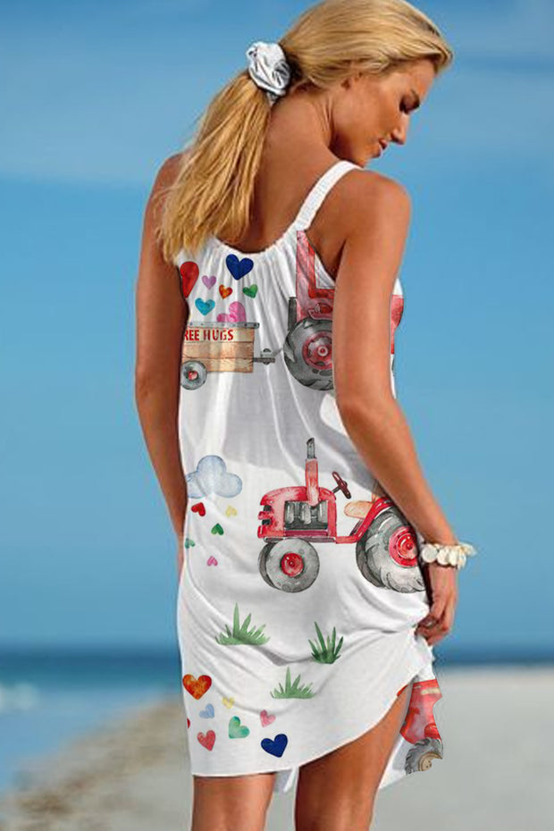 Love Tractors Beach Sleeveless Dress