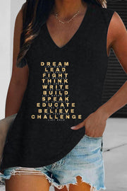 Dream Lead Fight Think Write Black Woman Tank Top