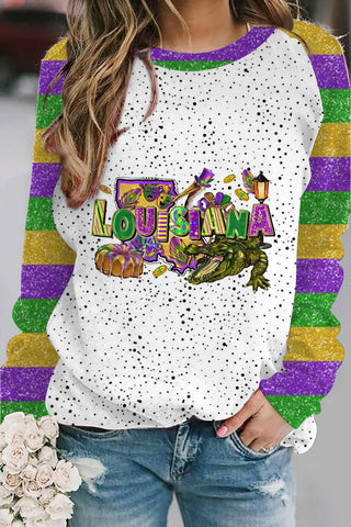 Happy Louisiana Mardi Gras Dinosaurs Sweatshirt