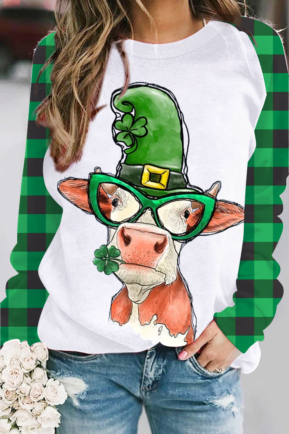 St. Patrick's Day Cow Sweatshirt