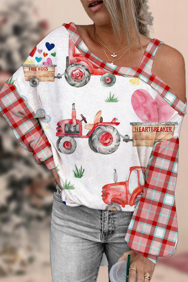 Love Tractors Off-shoulder Blouse