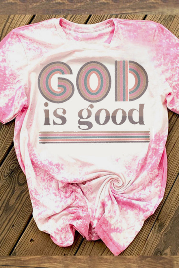 God Is Good Leopard Christian Round Neck Short Sleeve T-shirt