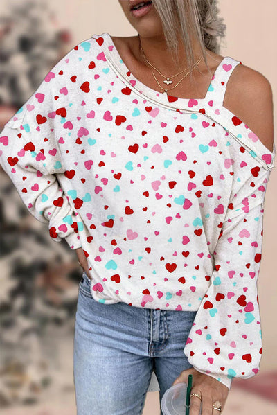 Love Heart Off-shoulder Blouse