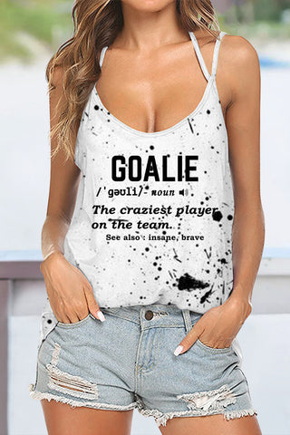 Goalie Goal Print Halter Top