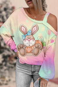 Happy Easter Day Bunny Carrot Off-Shoulder Blouse