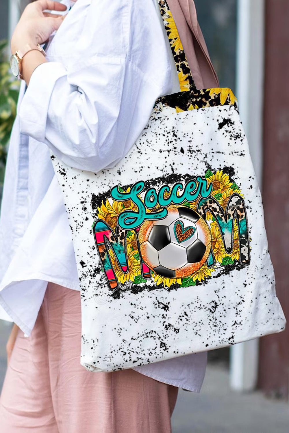 Soccer MOM Print Tote Bag