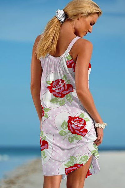 Love Flowers Beach Sleeveless Dress