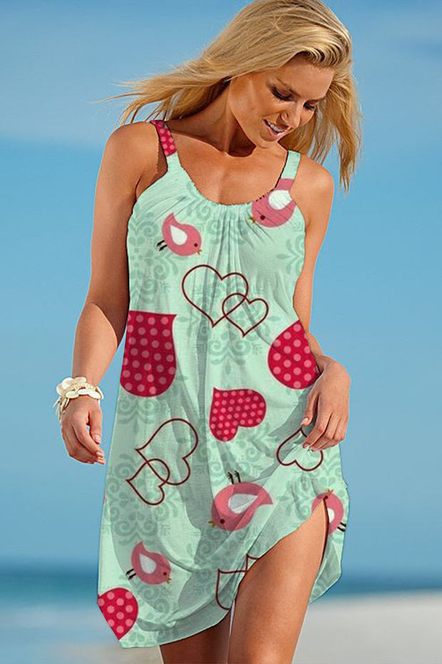 Love Heart Beach Sleeveless Dress