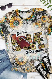 For The Love Of The Rugby Football Game Printed Round Neck Short Sleeve T-shirt