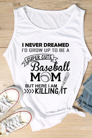 Super Cute Baseball Mom Tank Top