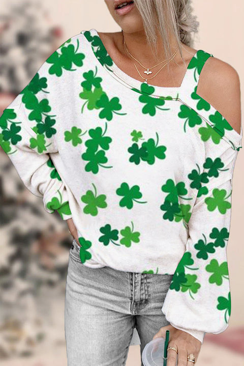 St. Patrick's Day Off-shoulder Blouse