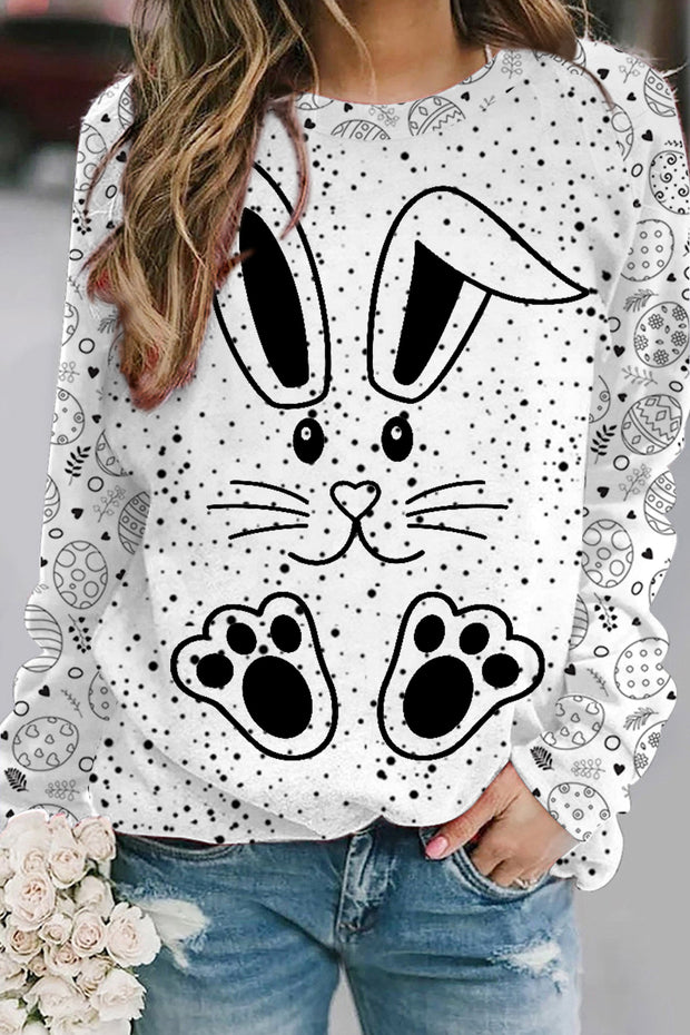 Happy Easter Day Bunnies Eggs Polka Sweatshirt