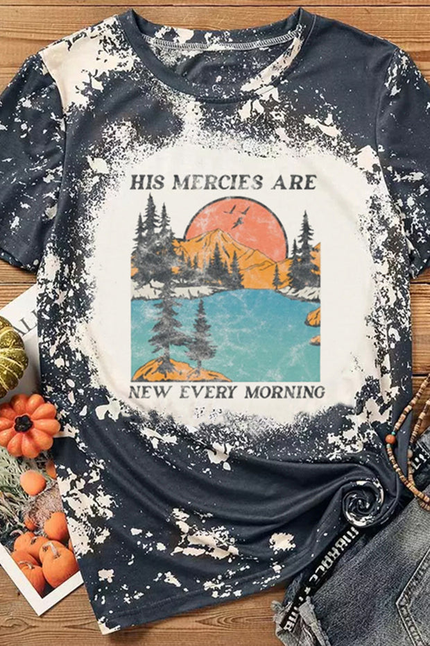 His Mercies Are New Every Morning Christian Round Neck Short Sleeve T-shirt