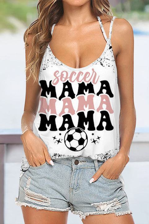 Cute Soccer Rock Print Halter Top