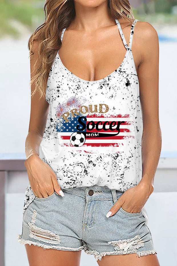 Proud Soccer Mom Print Halter Top