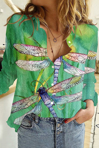 Dragonflies Paintings  Long Sleeve Shirt