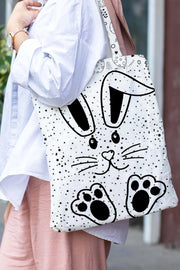 Happy Easter Day Bunnies Eggs Polka Tote Bag