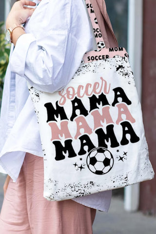 Cute Soccer Rock Print Tote Bag