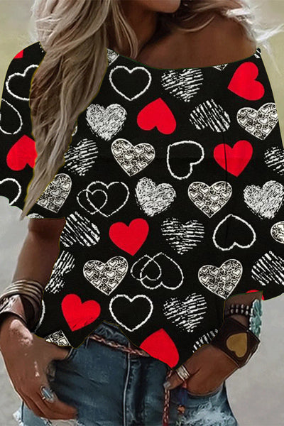 Love Heart Black T-shirt
