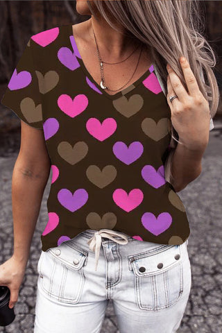 Love Heart V-Neck T-Shirt