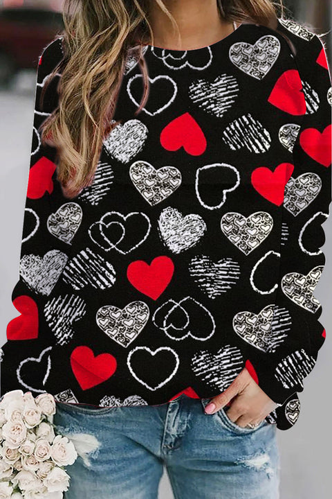 Love Heart Black Sweatshirt