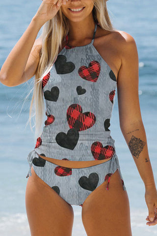 Plaid Heart Bikini Swimsuit