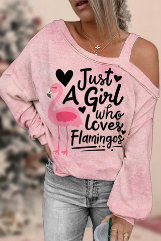 Just A Girl Who Loves Flamingos Off-shoulder Blouse