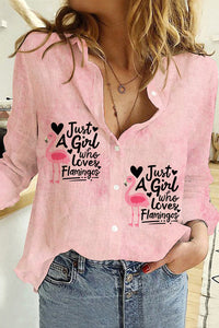 Just A Girl Who Loves Flamingos Long Sleeve Shirt